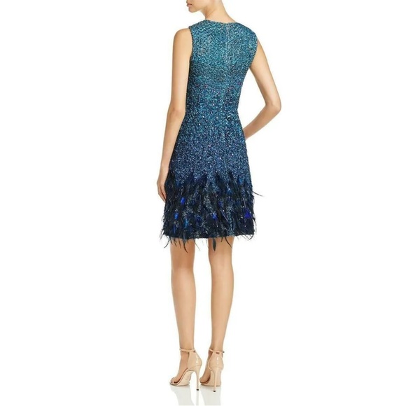 Elie Tahari Anabelle Embellished Feather Cocktail Dress NWT Sz.4 - Picture 5 of 8